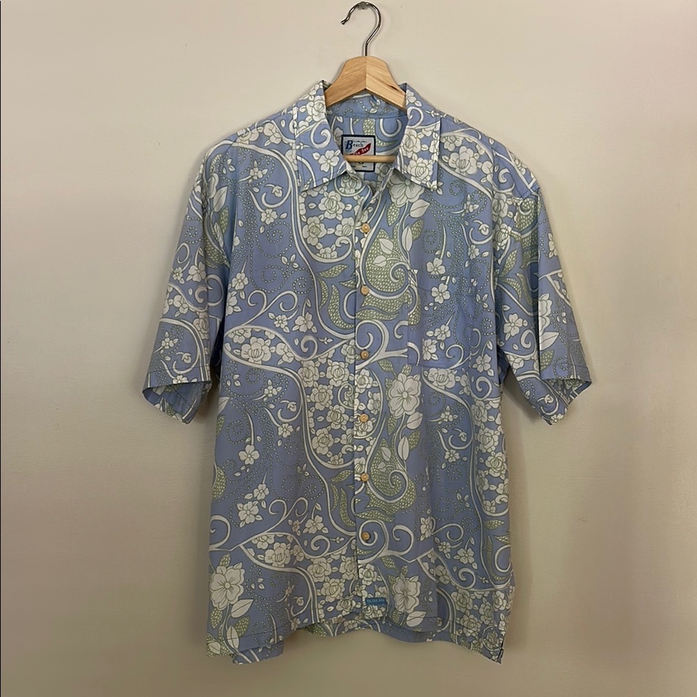 Vintage Blue Floral Men's Button-down